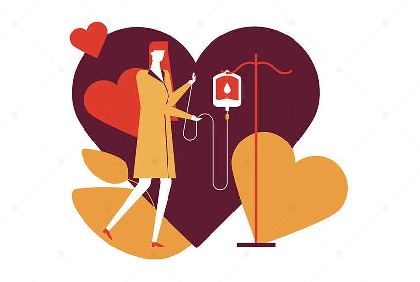 Blood Donation - Flat Design Heart Art